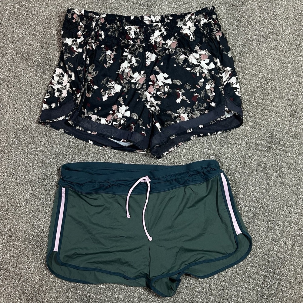 Lot Of 2 ATHLETA Shorts- Women's Large - Lined Sporty  1 Run 1 Swim EUC